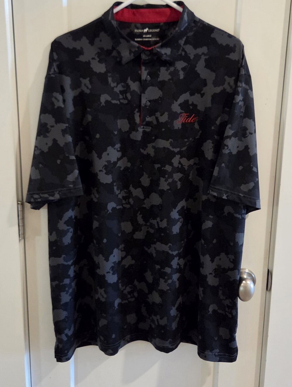 Horn Legend University of Alabama Black & Grey Camouflage Polo Shirt - Size XXL